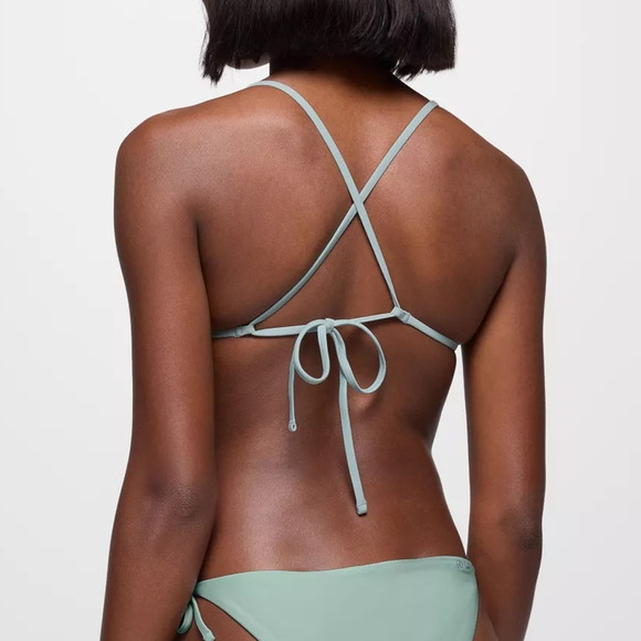 Prana Hana Highway Triangle Swim Top Women's Small Saltwater Bikini Crisscross - Picture 2 of 5